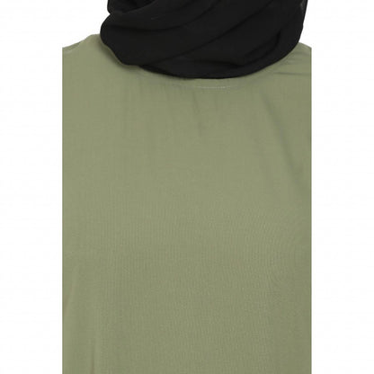 A-line inner abaya with a complementary Hijab-Jade Green