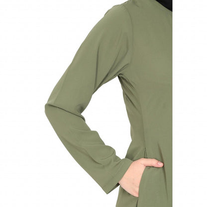 A-line inner abaya with a complementary Hijab-Jade Green