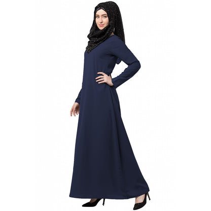 A-line inner abaya with a complementary Hijab- Navy Blue