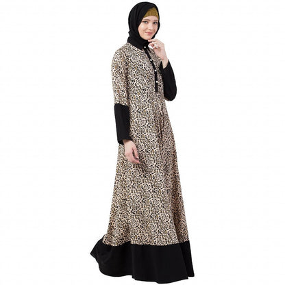 Casual dress with leopard print