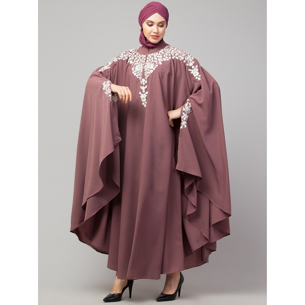 Designer embroidery Irani Kaftan - Mauve Pink