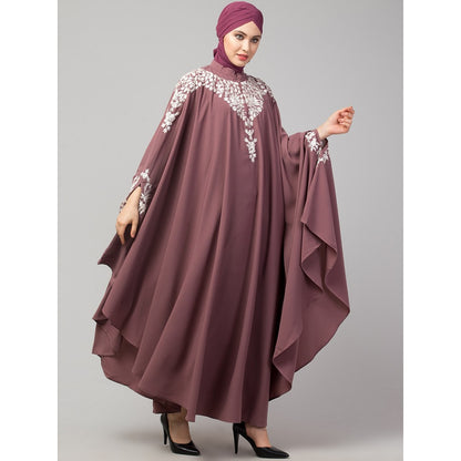 Designer embroidery Irani Kaftan - Mauve Pink