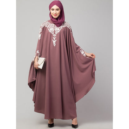Designer embroidery Irani Kaftan - Mauve Pink
