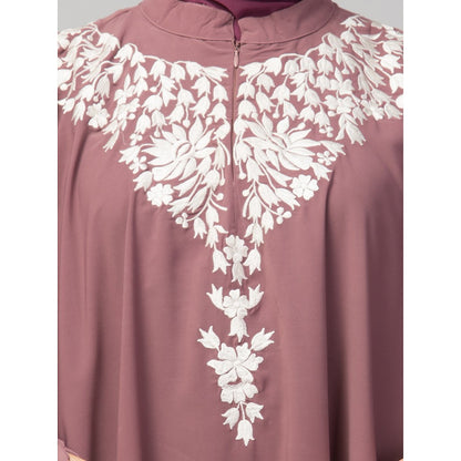 Designer embroidery Irani Kaftan - Mauve Pink