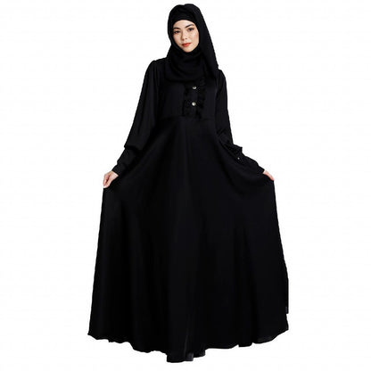 Umbrella abaya in shiny nida fabric- Black
