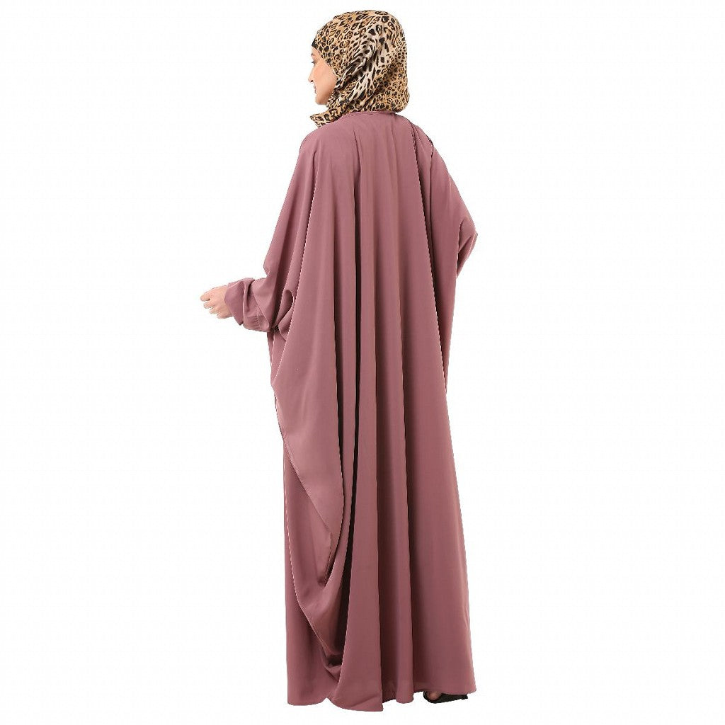 Front open Kaftan with fashionable buttons- Puce Pink