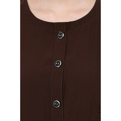 Umbrella abaya with frills- Coffee Brown