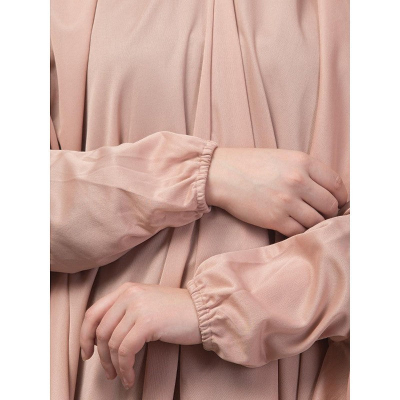 Prayer hijab in stretchable Jersey fabric-Mauve