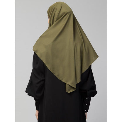Instant jersey hijab with front gather - Olive