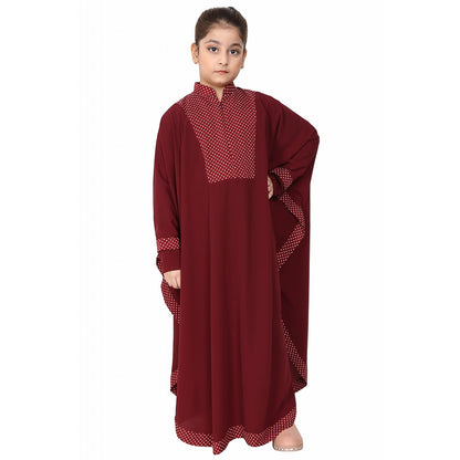 Indo Classic kaftan for kids- Maroon