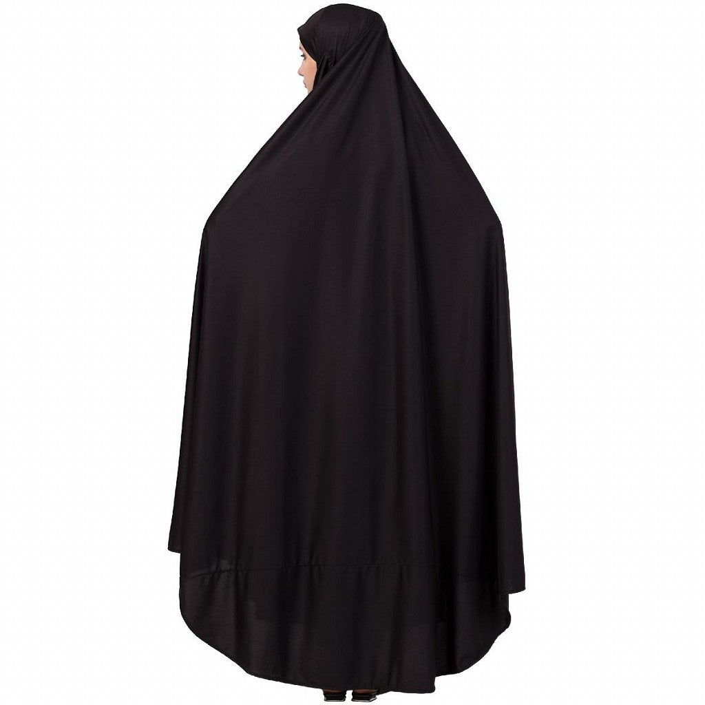 Free size jilbab with nose piece- Black