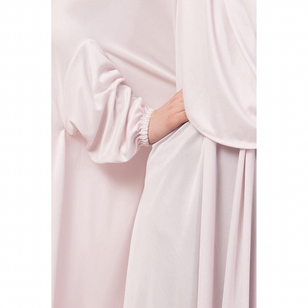Free size jilbab with nose piece- Light pink
