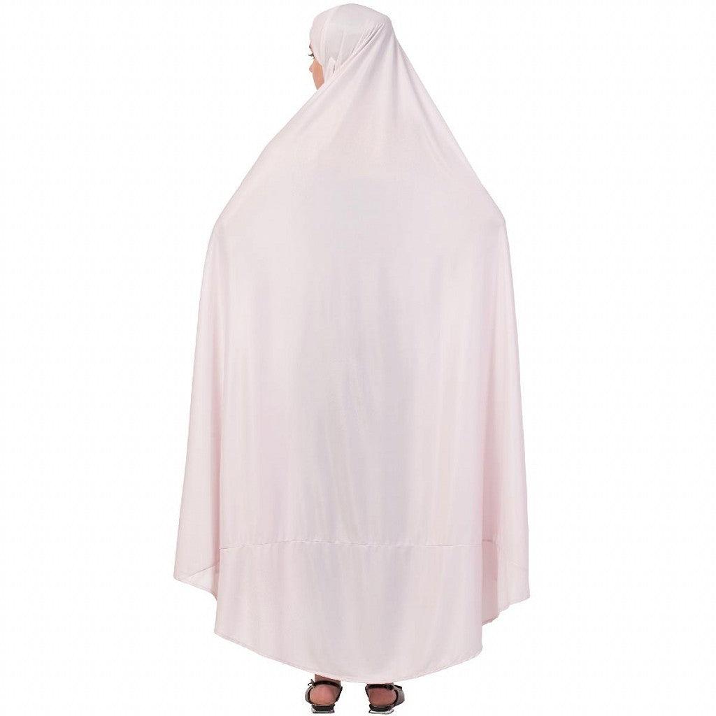 Free size jilbab with nose piece- Light pink