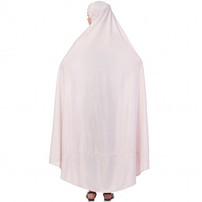 Free size jilbab with nose piece- Light pink