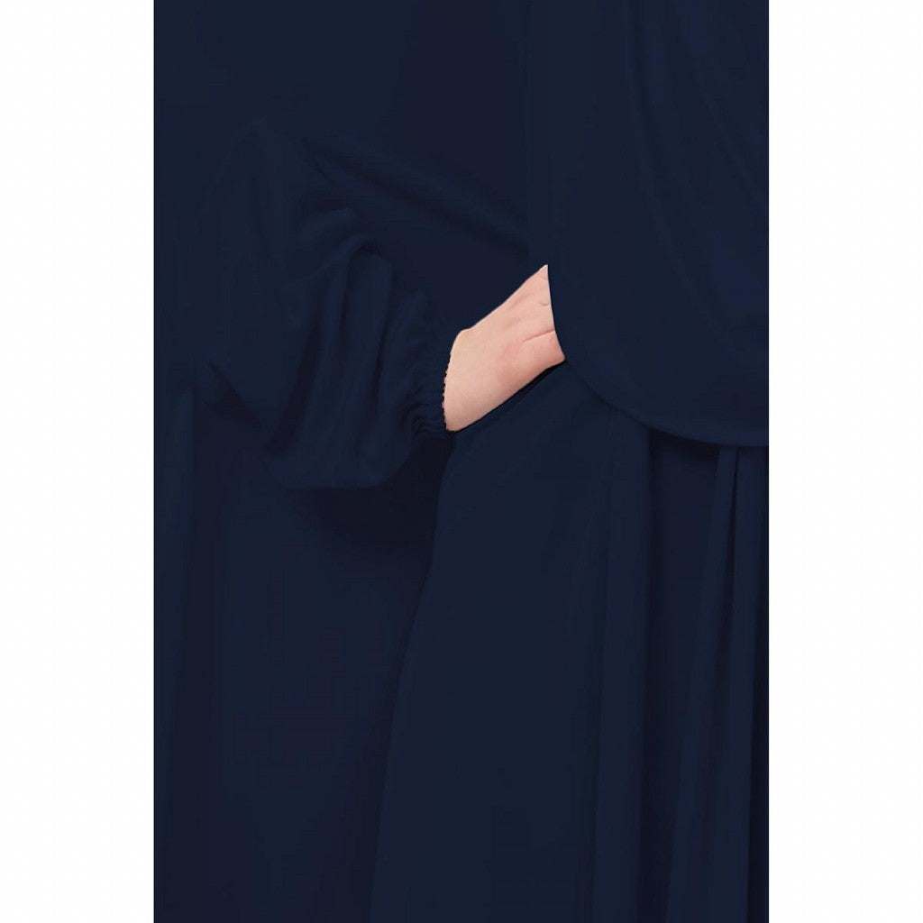 Free size jilbab with nose piece- Navy Blue