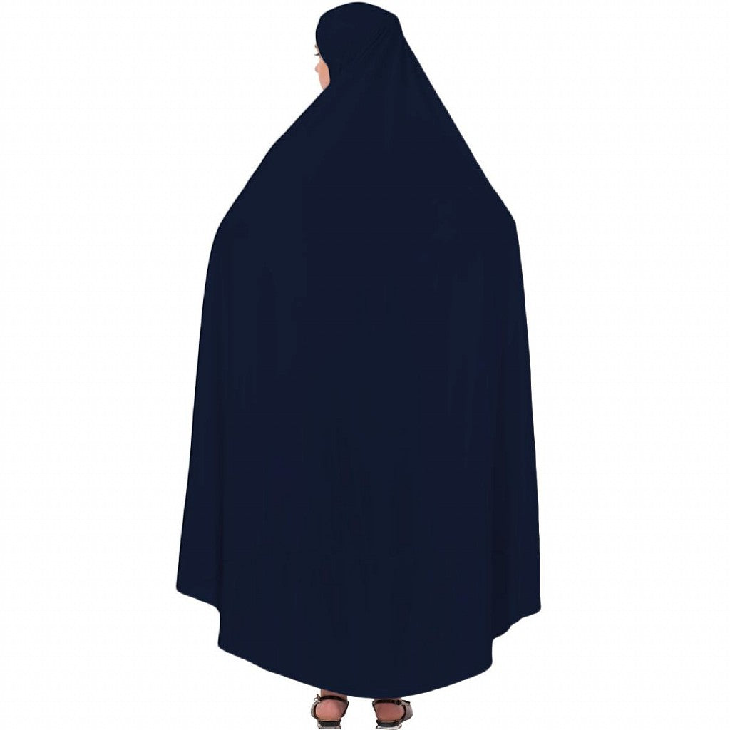 Free size jilbab with nose piece- Navy Blue