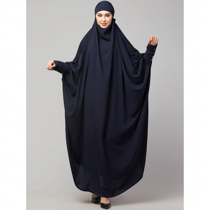 Long cuff ready to wear Jilbab in one piece- Navy Blue