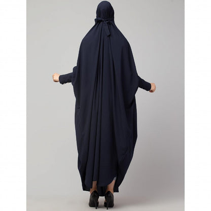 Long cuff ready to wear Jilbab in one piece- Navy Blue