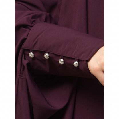 Long cuff ready to wear Jilbab in one piece- Wine