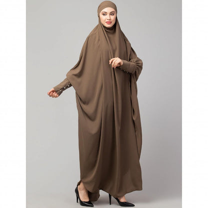 Long cuff ready to wear Jilbab in one piece- Beige