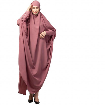 Long cuff ready to wear Jilbab in one piece- Mauve