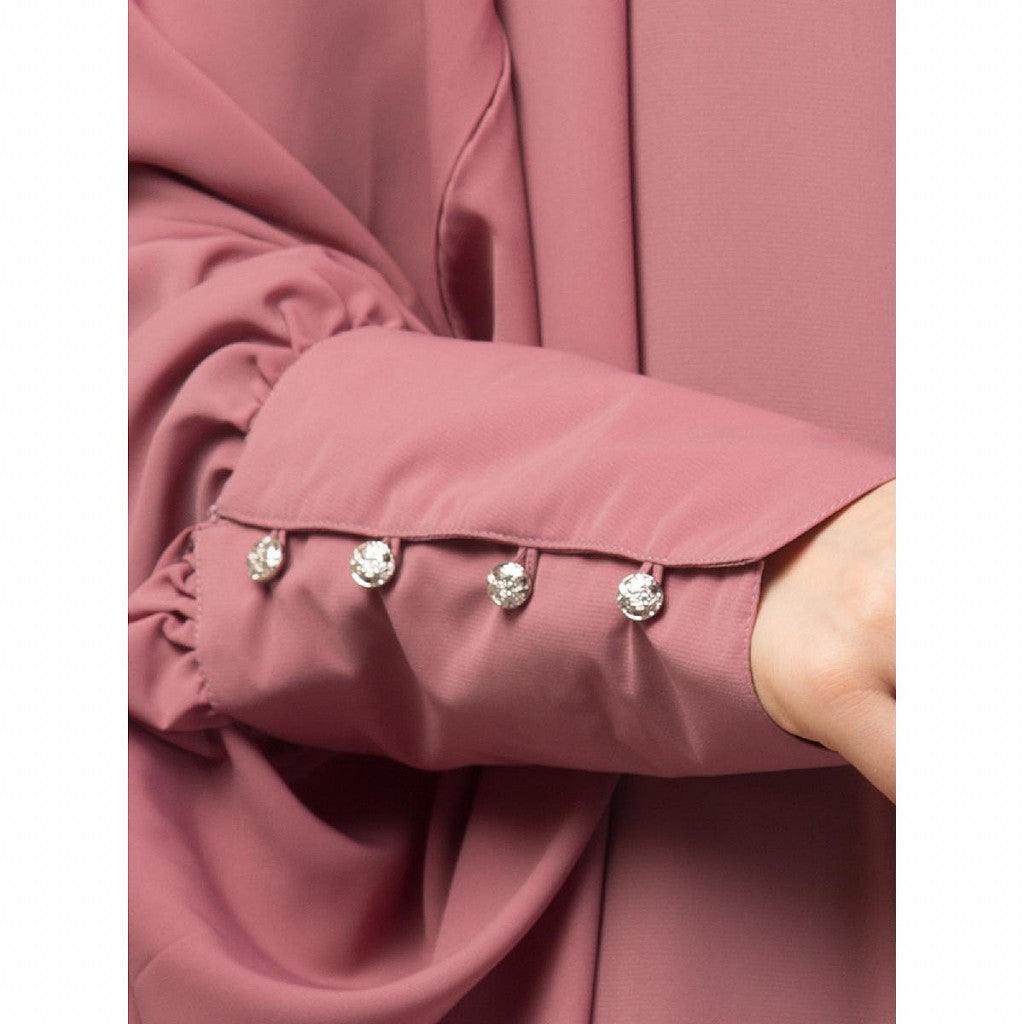 Long cuff ready to wear Jilbab in one piece- Mauve