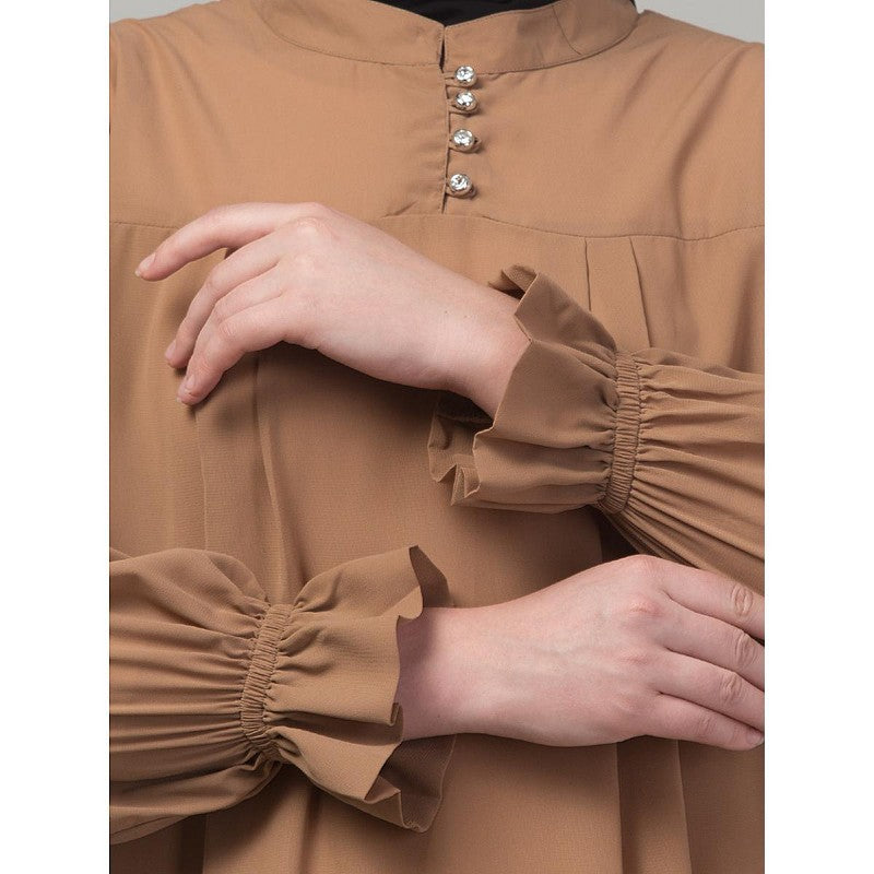 Matching Co-Ord set with puff sleeves-Skin Color