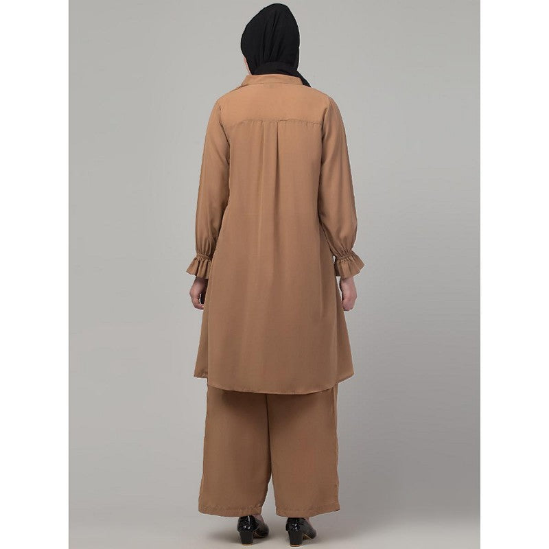 Matching Co-Ord set with puff sleeves-Skin Color