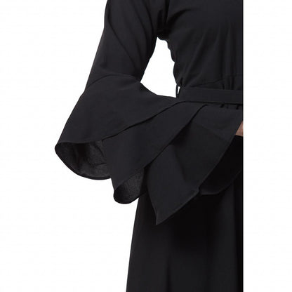 Umbrella abaya with bell sleeves- Black