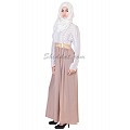 Abaya- Soft georgette skirt white top lace materials   Abaya- Soft georgette skirt white top lace materials