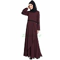 Umbrella cut Dress abaya- Wine color