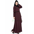 Umbrella cut Dress abaya- Wine color