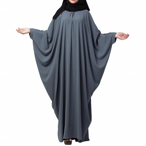 Kaftan abaya with pleats- Grey color