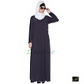 Abaya with pintuck style- dark grey