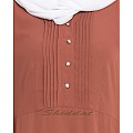 Frilled abaya dress with pin tucks- rust