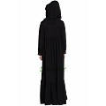Polka dotted abaya dress- black Polka dotted abaya dress- black