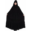 Polka dotted abaya dress- black Polka dotted abaya dress- black