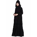 Polka dotted abaya dress- black Polka dotted abaya dress- black