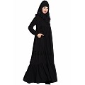 Polka dotted abaya dress- black Polka dotted abaya dress- black