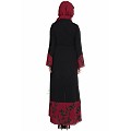 Front open abaya with printed panel Front open abaya with printed panel