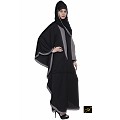 Kaftan Abaya- Black-Grey Kaftan Abaya- Black-Grey