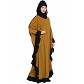 Designer kaftan abaya with Ruffled border- Golden Brown Designer kaftan abaya with Ruffled border- Golden Brown