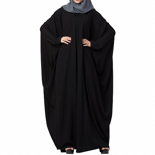 Kaftan abaya with pleats- Black color