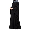 Kaftan abaya with pleats- Black color