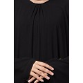 Kaftan abaya with pleats- Black color