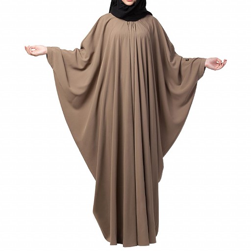 Kaftan abaya with pleats- Oat color