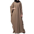 Kaftan abaya with pleats- Oat color