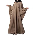 Kaftan abaya with pleats- Oat color