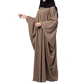 Kaftan abaya with pleats- Oat color