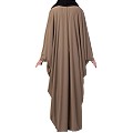 Kaftan abaya with pleats- Oat color